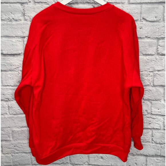Vintage Kittens Brand Pullover Sweatshirt Red Scottie Dog Puff 3D Size L USA 80s - Picture 7 of 7
